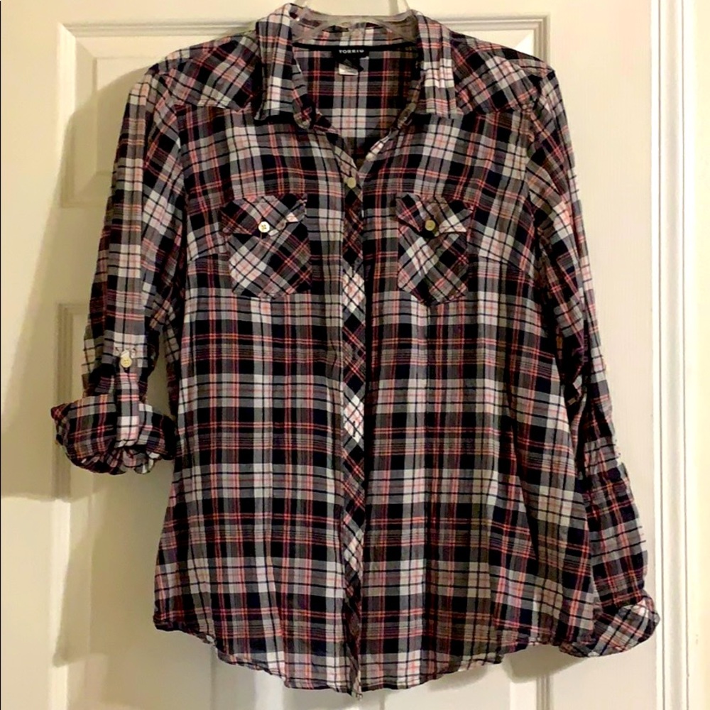 Torrid size 0 plaid shirt